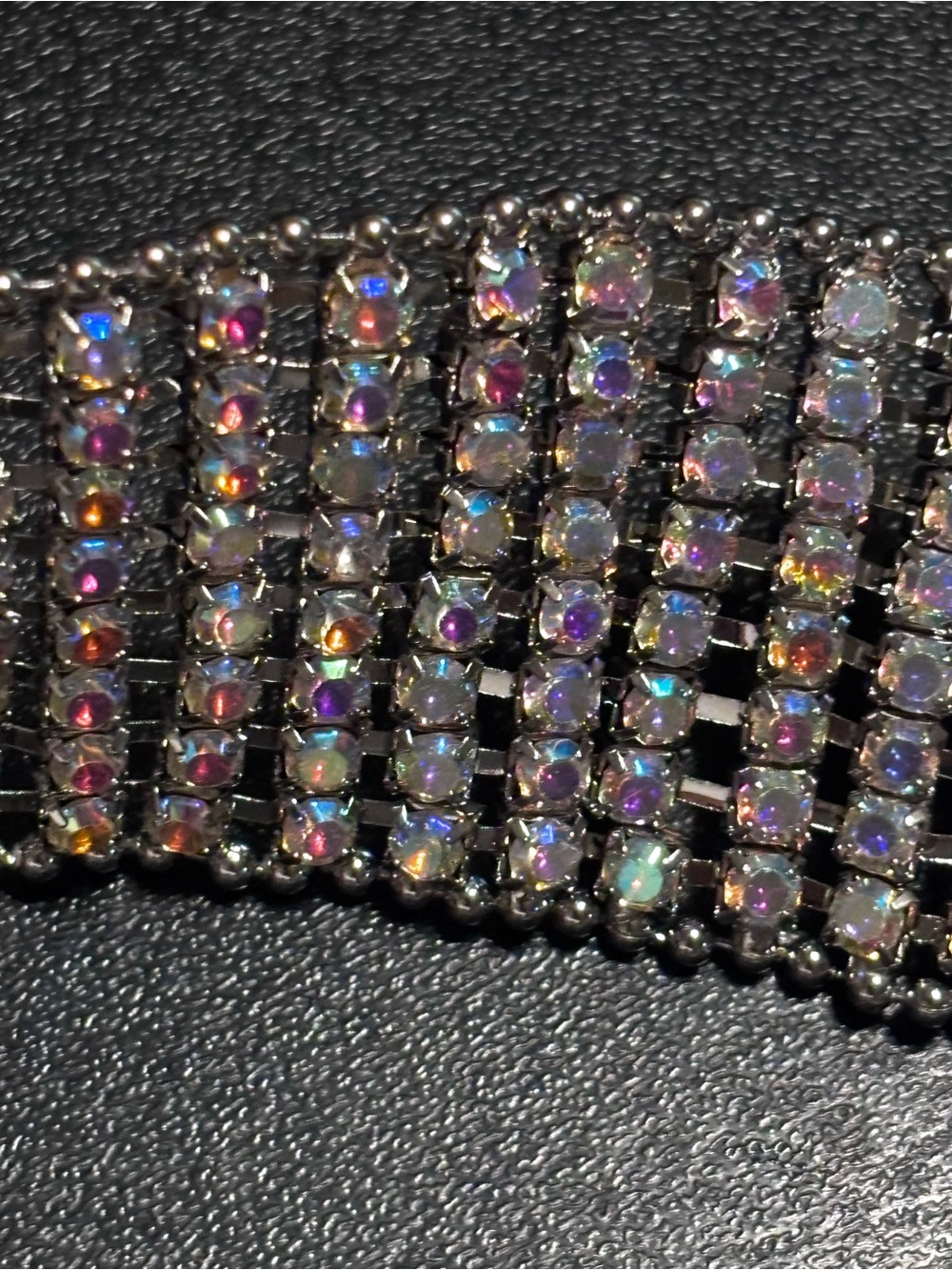 torrid Iridescent Multi-Row Rhinestone Belt - Pink/Gold/Silver - Picture 7 of 14